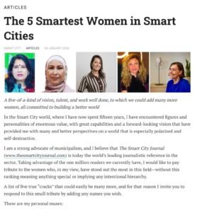 Berrin Benli, Smart City Journal’a göre, Akıllı Şehirler Alanında, Dünyanın en Akıllı (Smart) 5 Kadınından Biri Olarak Seçildiği!